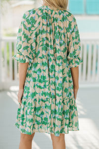Be Who You Are Green Floral Dress