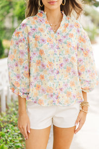 Fate: Talk Of The Town Orange Floral Blouse