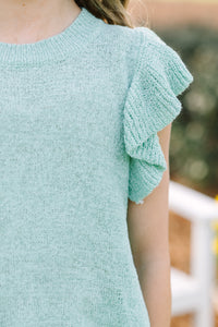 Girls: Certain Joy Mint Green Knit Top
