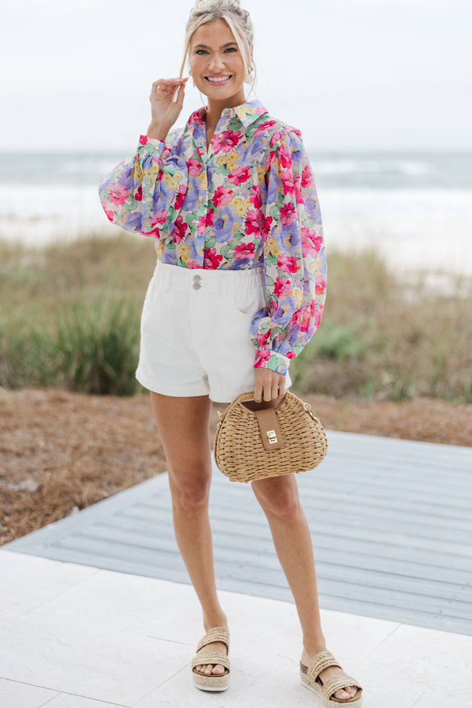 Pinch: New Beginnings Lavender Purple Floral Blouse – Shop the Mint