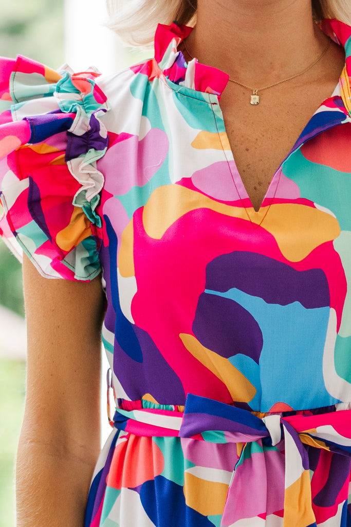 Future Fun Pink Multi Abstract Maxi Dress – Shop the Mint