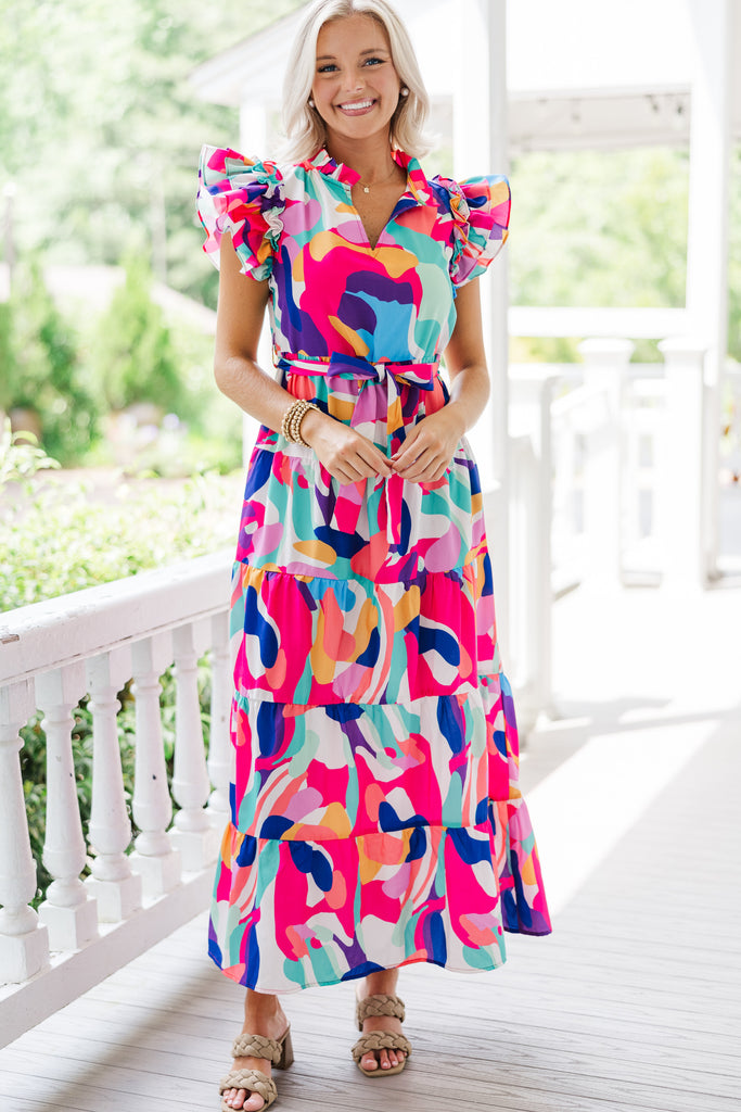 abstract maxi dress Future Fun Pink Multi – Shop the Mint tie-detail White form fitting dress Regular Wash Tab Color:Pixel Green