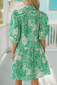 Find Your Way Green Floral Dress