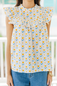 Someone Like You Yellow Floral Blouse