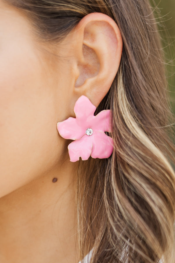 Class Act Pink Flower Earrings