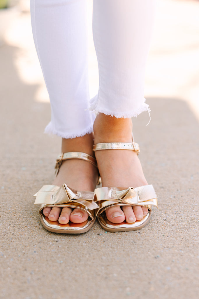 rose gold bow sandals