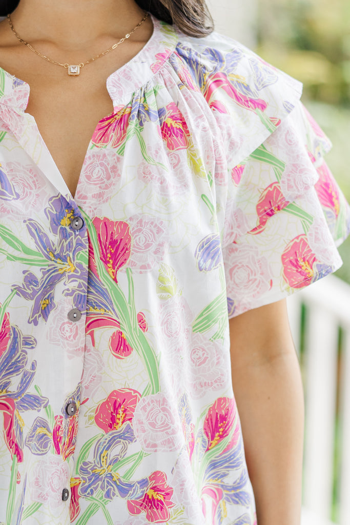 Pine/Pink Floral Blouse main image 1