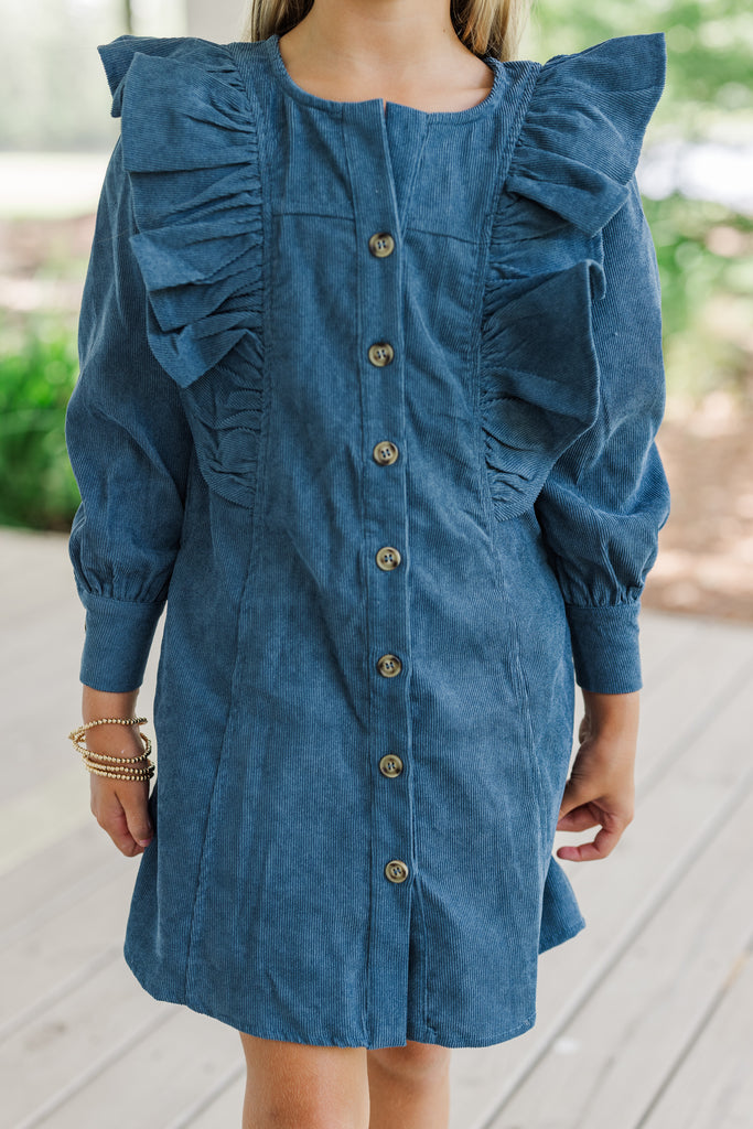 princess polly baby blue dress By Anthropologie Collared Corduroy Mini Dress main image 1