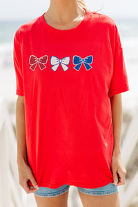 Red White & Bowtiful Red Graphic Tee