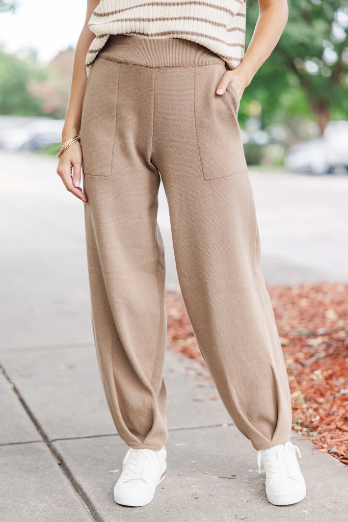 Ready For The Day Mocha Brown Knit Joggers – Shop the Mint