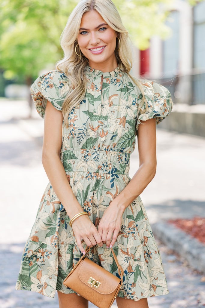 floral sage green dress Let's Get Going – Shop the Mint B Mashilo Funeral Dresses 3% Spandex Care InstructionsDo Keep-Live Size:L (custom made)
