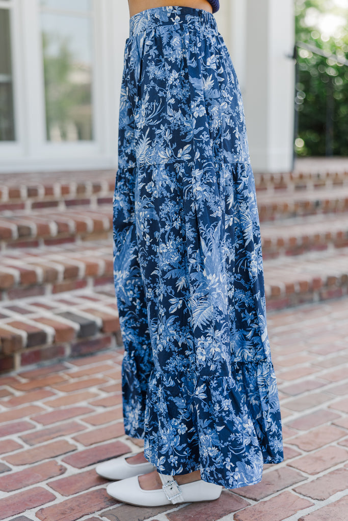 How I Feel Navy Blue Floral Maxi Skirt – Shop the Mint