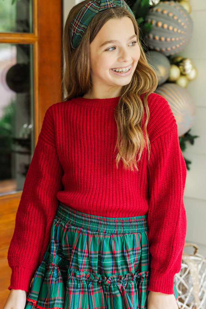 Girls: Just So Sweet Red Sweater – Shop the Mint
