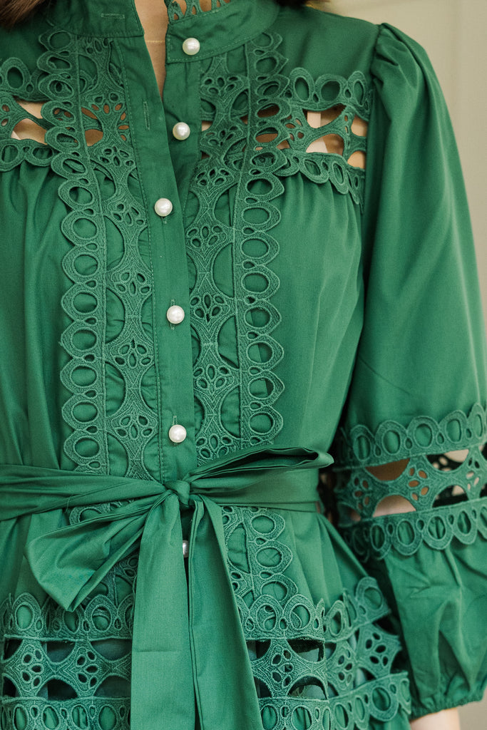 It's Your Story Forest Green Crochet Dress – Shop the Mint