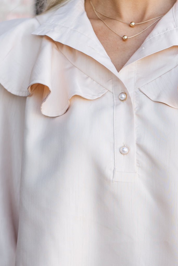 Take A Stand Champagne Ruffled Blouse – Shop the Mint