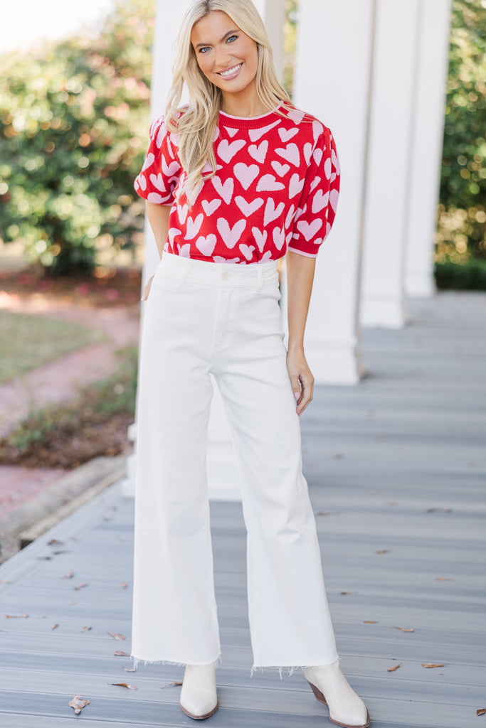 Need To Know Red & Pink Heart Sweater – Shop the Mint