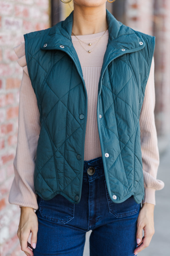 Tell It All Emerald Green Quilted Vest – Shop the Mint
