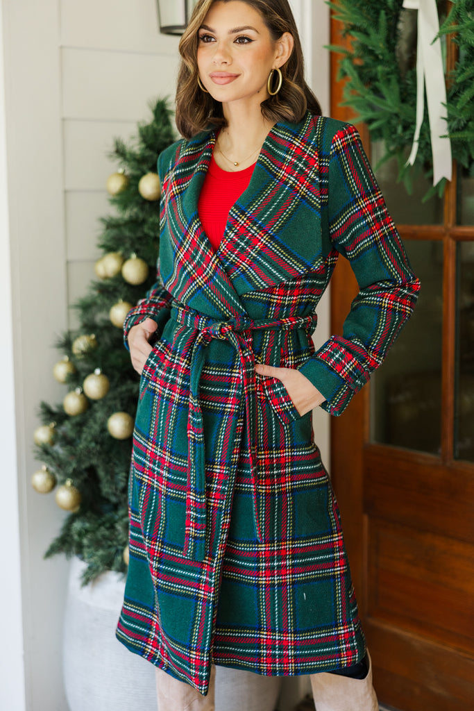 All The Love Green Plaid Coat – Shop the Mint