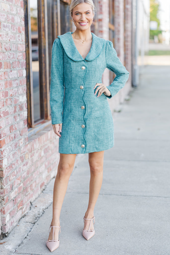 What You Want Green Tweed A-Line Dress – Shop the Mint What You Want Green Tweed A-Line Dress – Shop the Mint