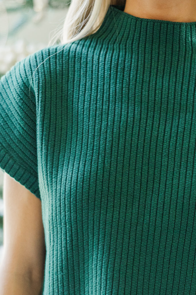 See You There Emerald Green Short Sleeve Sweater – Shop the Mint