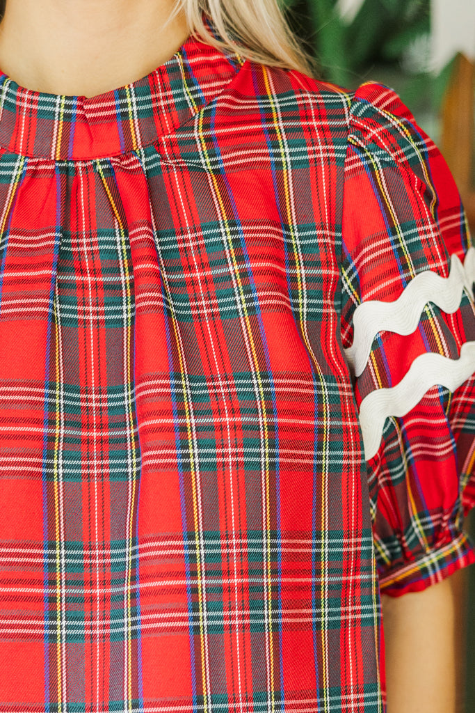 Tartine Plaid Print Blouse