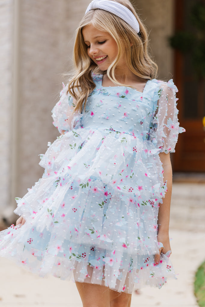 Girls: The Scarlett Blue Butterfly Dress – Shop the Mint