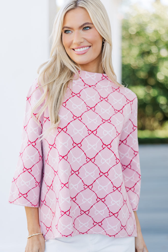Feelin Festive Pink Sweater main image 1