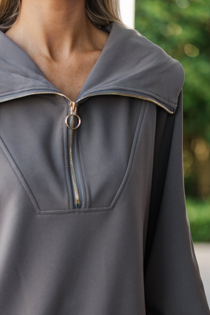Today's The Day Gray Quarter Zip Pullover – Shop the Mint