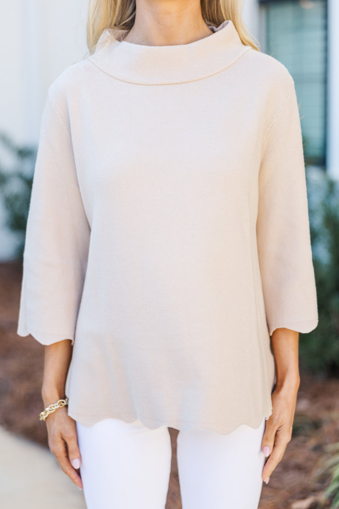 Cream Mock Sweater main image 1