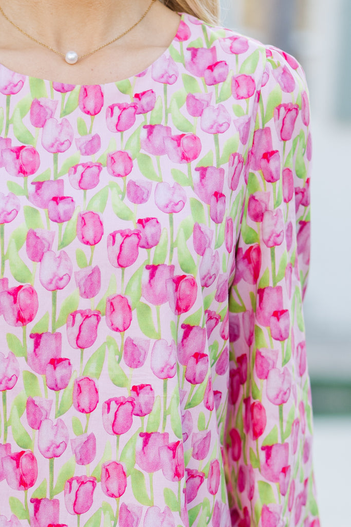Pink Belt Drop Waist Dress