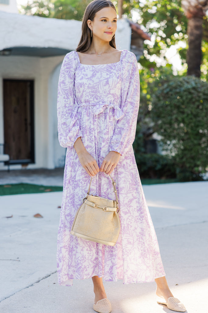 Feeling Oh So Sweet Lavender Toile Midi Dress – Shop the Mint
