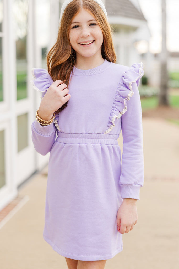 Girls: The Jen Lavender Purple Sweatshirt Dress – Shop the Mint