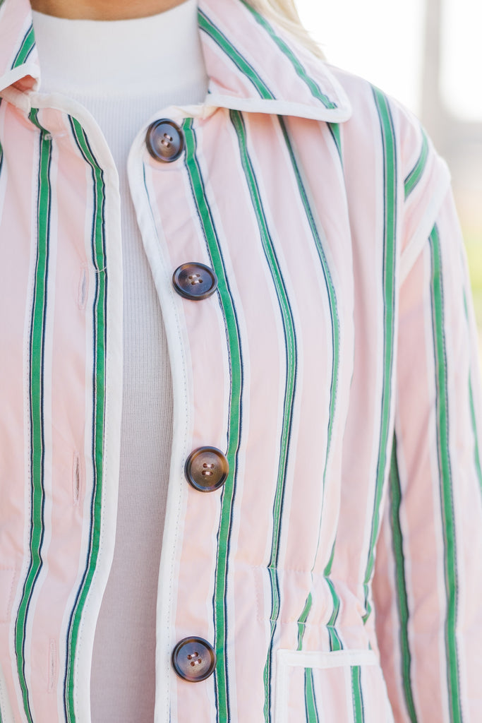 Green with Pink Stripes Jacket/Dress