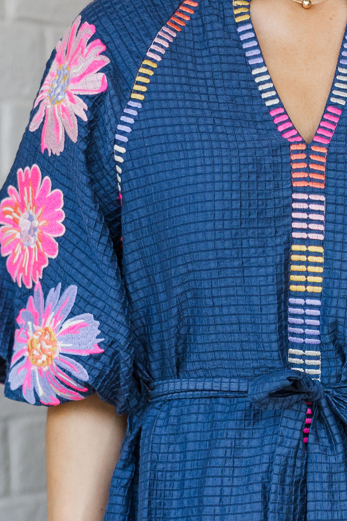 (THML) The Starla Stripe Midi Dress-Blue main image 1