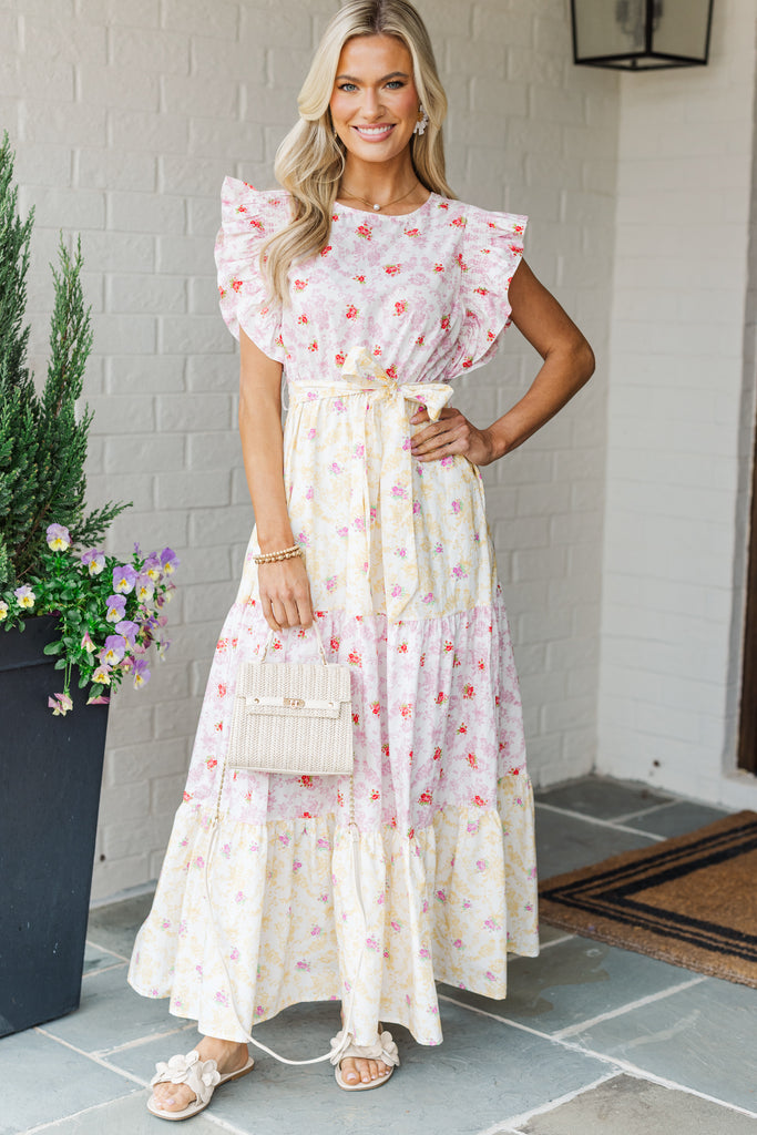 Open Your Heart Yellow & Pink Floral Maxi Dress  Shop the Mint