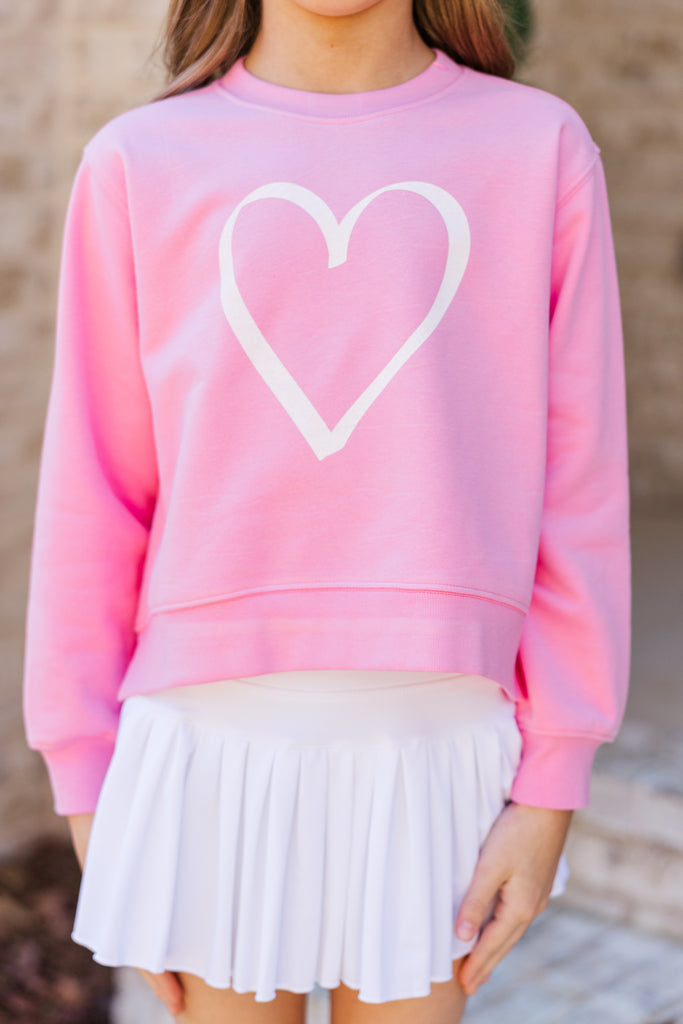 Light Pink Sweetheart Patchwork Oversize Sweatshirt