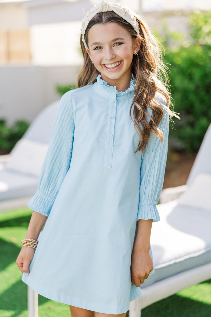 Girls: Under The Stars Light Blue Tie Back Dress