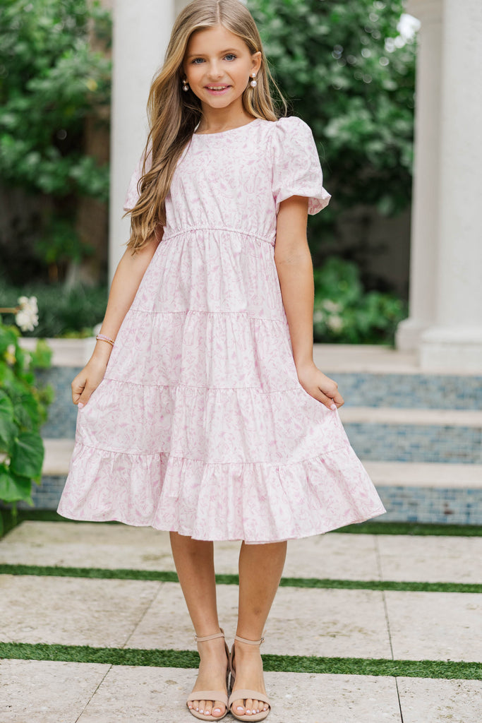 chinese dress ladies Girls: All True Pink Toile Tiered Dress – Shop the Mint