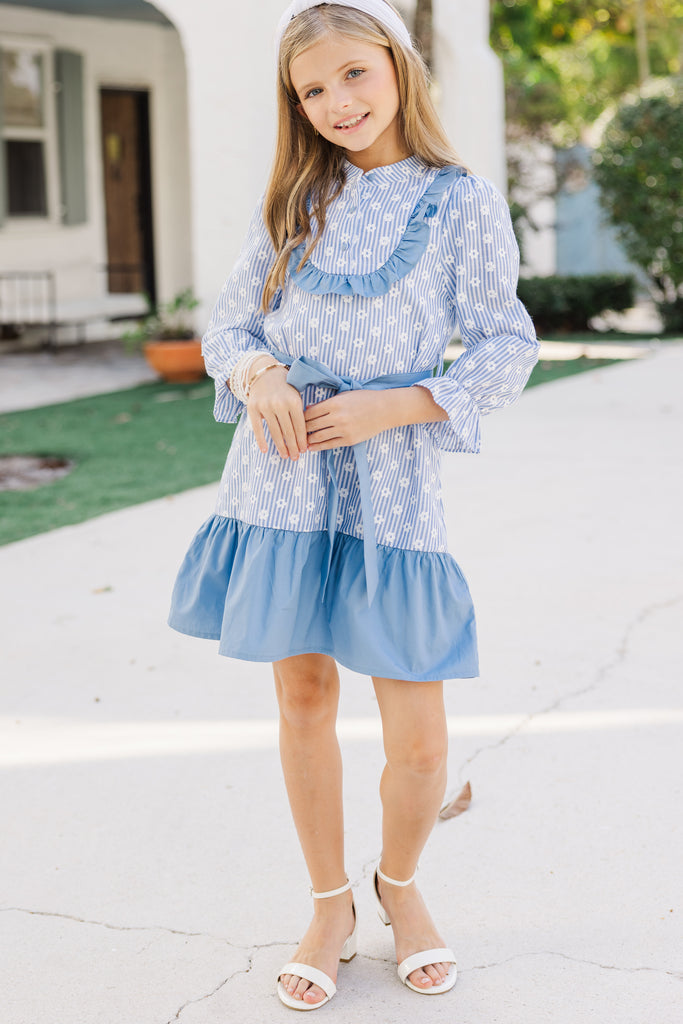 hydrangea chiffon draped mini dress Hydrangea Happiness Floral Denim Mini Dress
