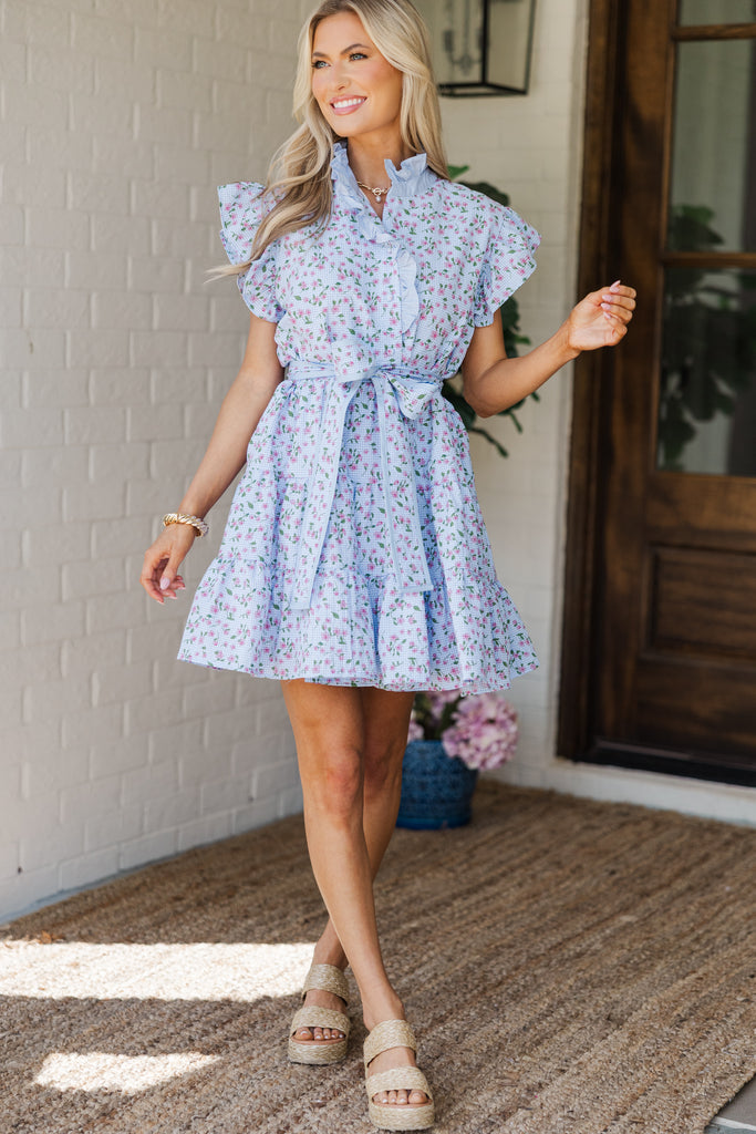 Pottery Blue Gingham Bella Dress (1-2Y, 2-3Y, 3-4Y) by organic zoo