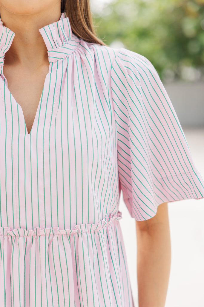 Feeling Your Best Pink/Green Striped Dress  Shop the Mint