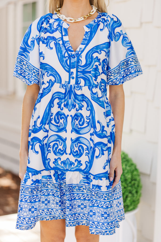 The Traveler Blue White Damask Dress – Shop the Mint