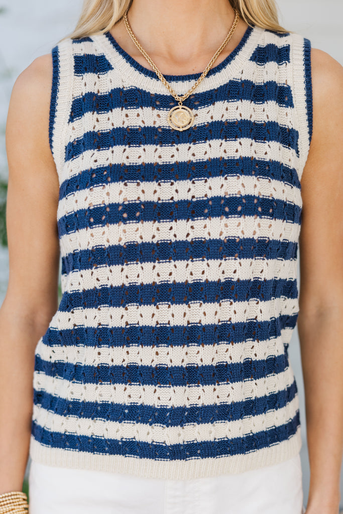 TANK-KNIT,BLUE #1
