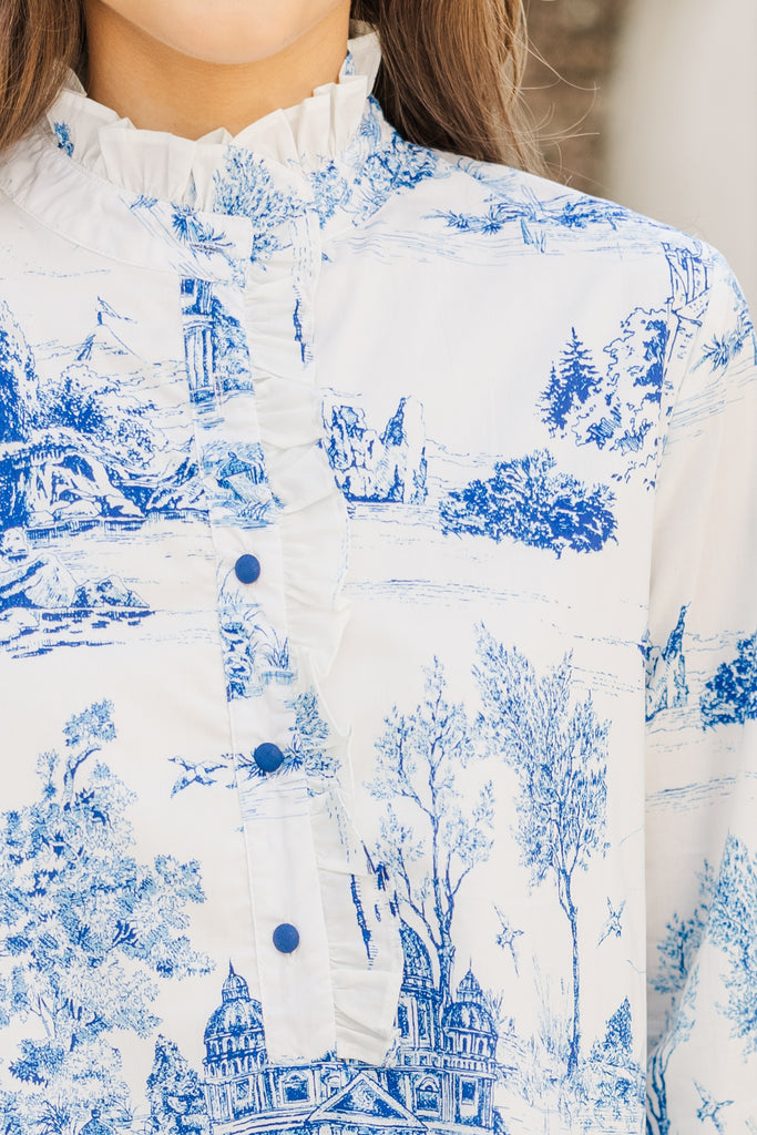Series Of Dreams Misty Blue Toile Dress – Shop the Mint