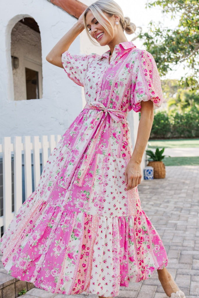 The Process Pink Floral Midi Dress  Shop the Mint