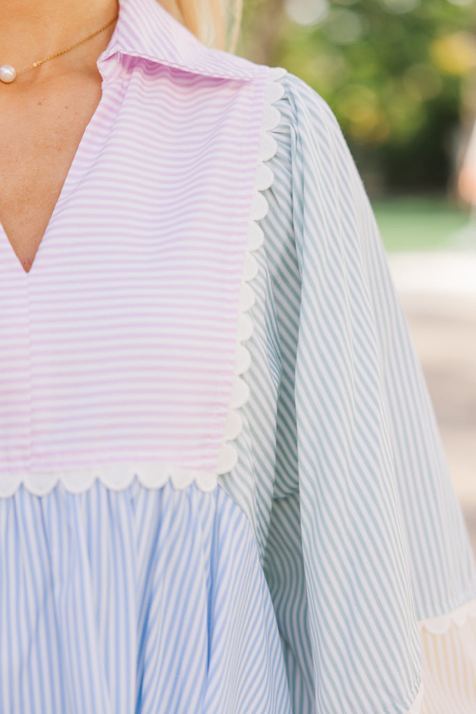 Vignette Jewel Dress | Pink Multi-Stripe main image 0