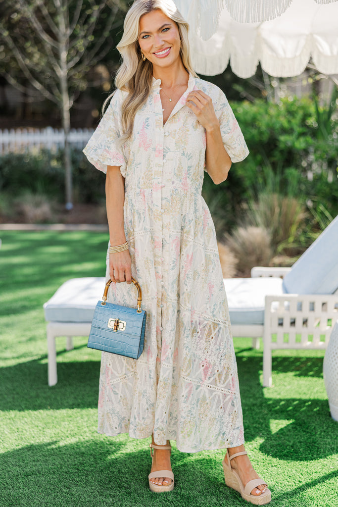 jesalyn floral eyelet maxi dress The Connection Yellow Eyelet Maxi Dress