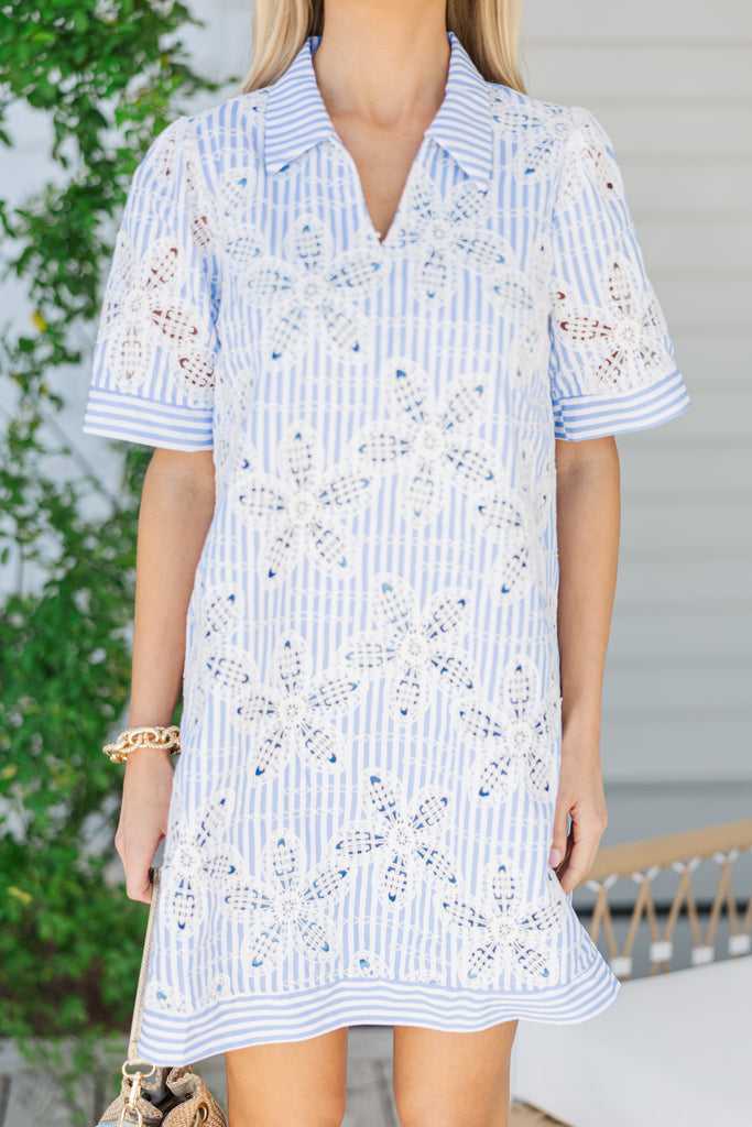 On Location Baby Blue Embroidered Dress – Shop the Mint