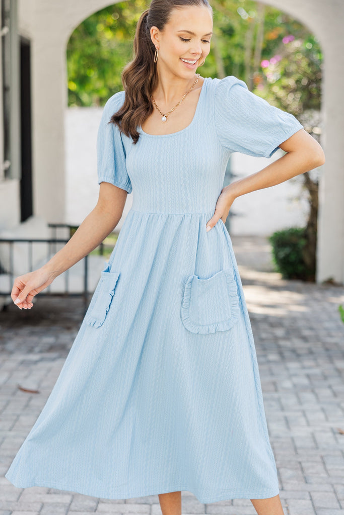 ocean blue midi dress Ocean Breeze Blue Midi Dress