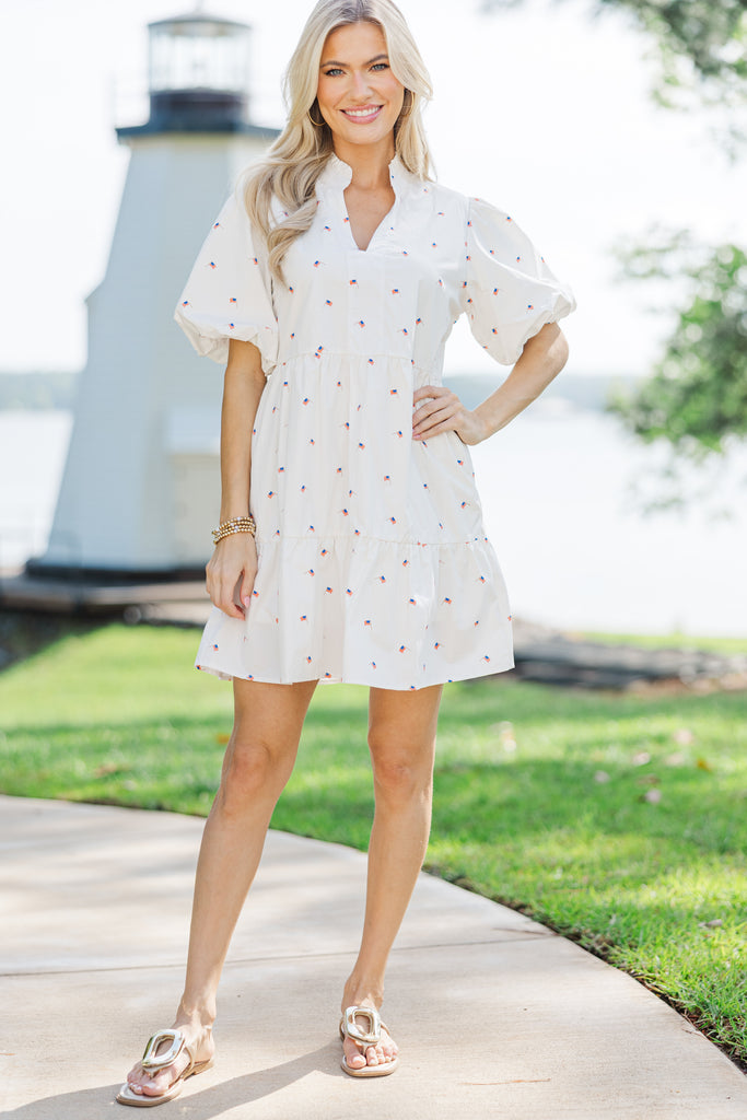When You Know White Patriotic Babydoll Dress, Large - The Mint Julep Boutique | Women's Boutique Clothing When You Know White Patriotic Babydoll Dress, Large - The Mint Julep Boutique | Women's Boutique Clothing